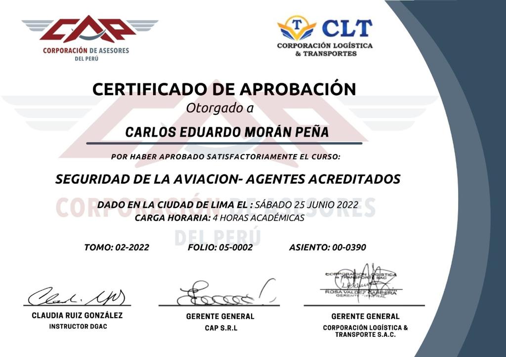 Corporación de Asesores del Perú - Seguridad de la aviación (Carlos Morán)